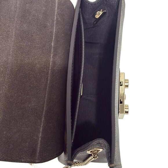 Auth FURLA Metropolis - Khaki Black Leather Shoulder Bag - Picture 5 of 9